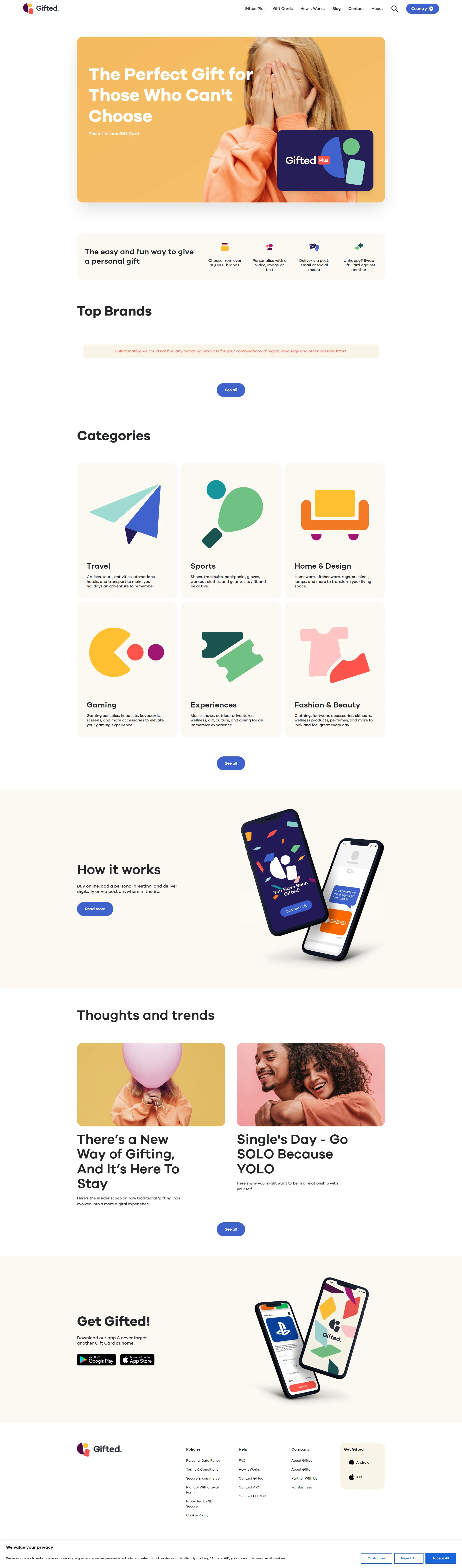GetGifted, Online Store design by QuantraLoop
