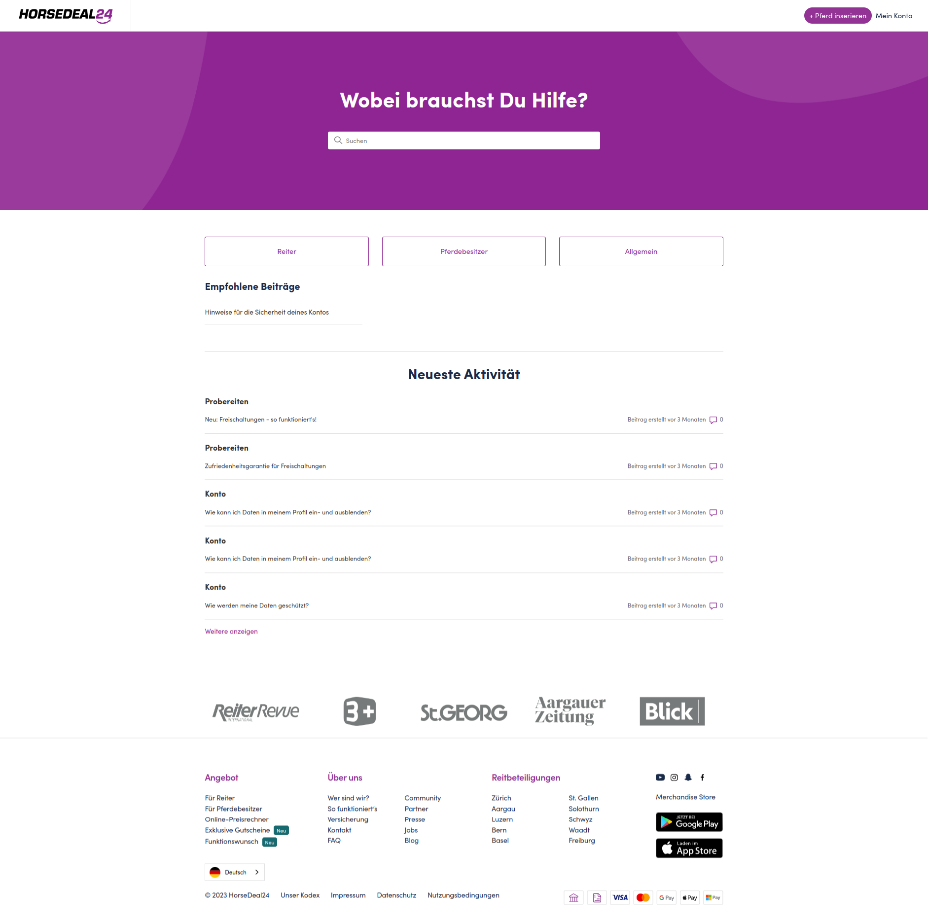 HorseDeal24, Website design by QuantraLoop