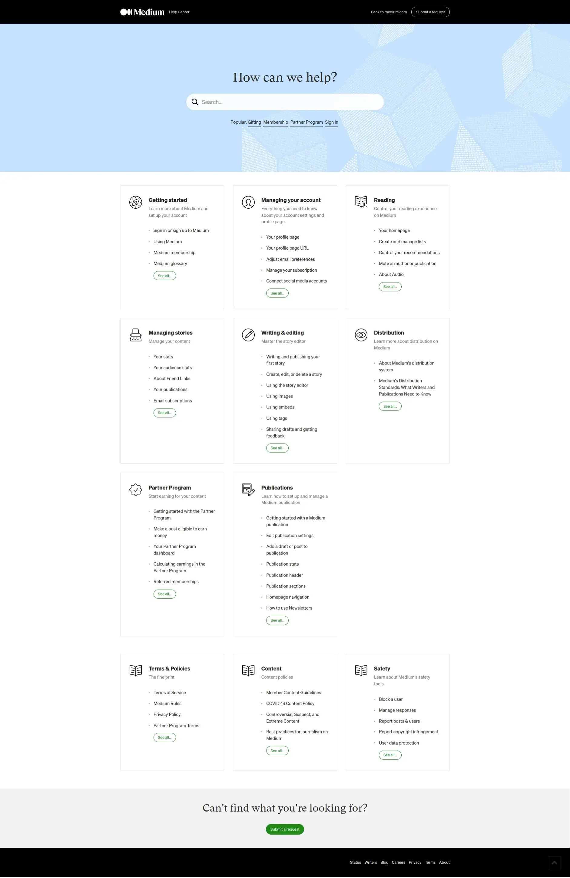 Medium, Help Center design by QuantraLoop