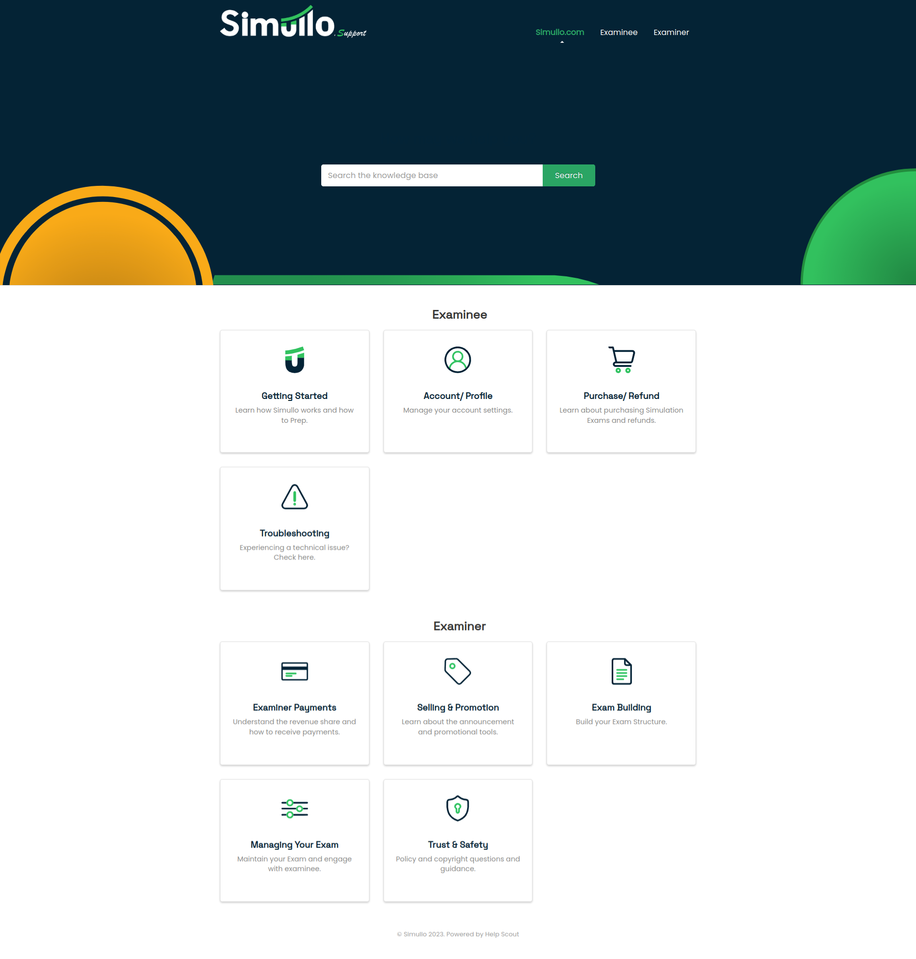 Simullo, Help Center design by QuantraLoop