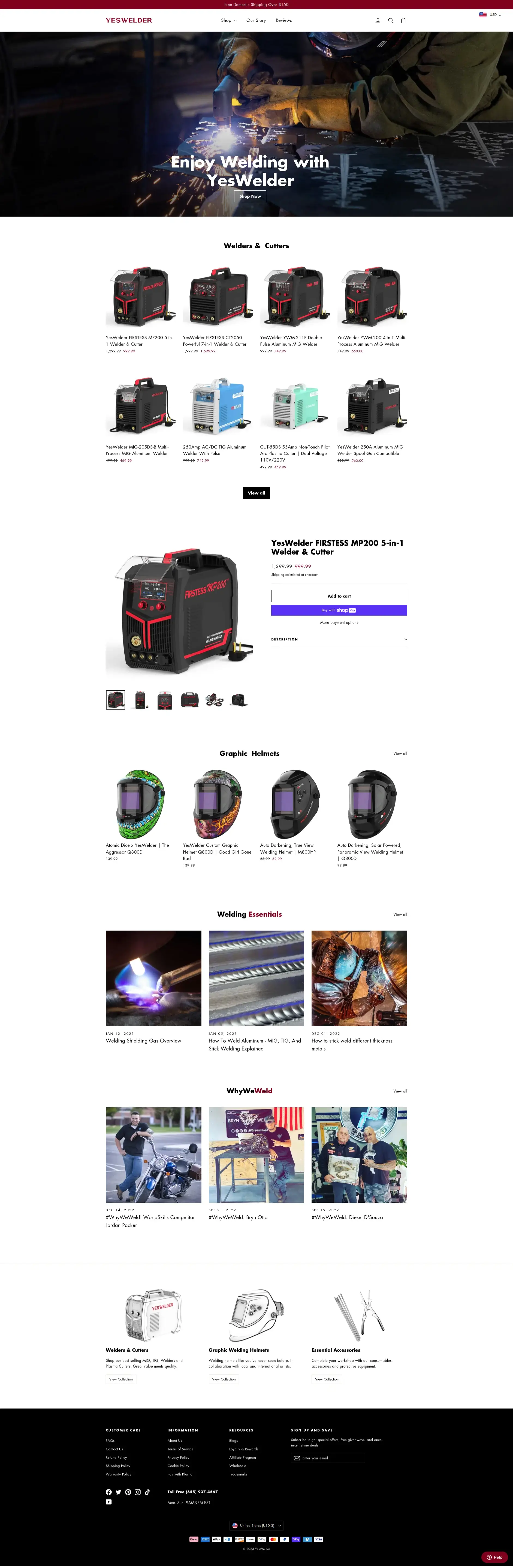 YesWelder, Online Store design by QuantraLoop