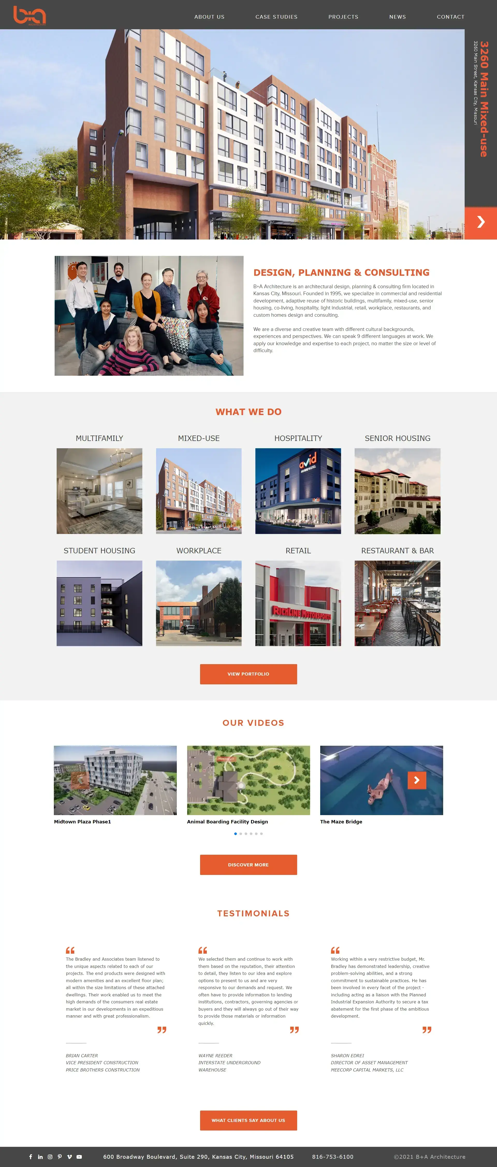 BA Architecture, Website design by QuantraLoop