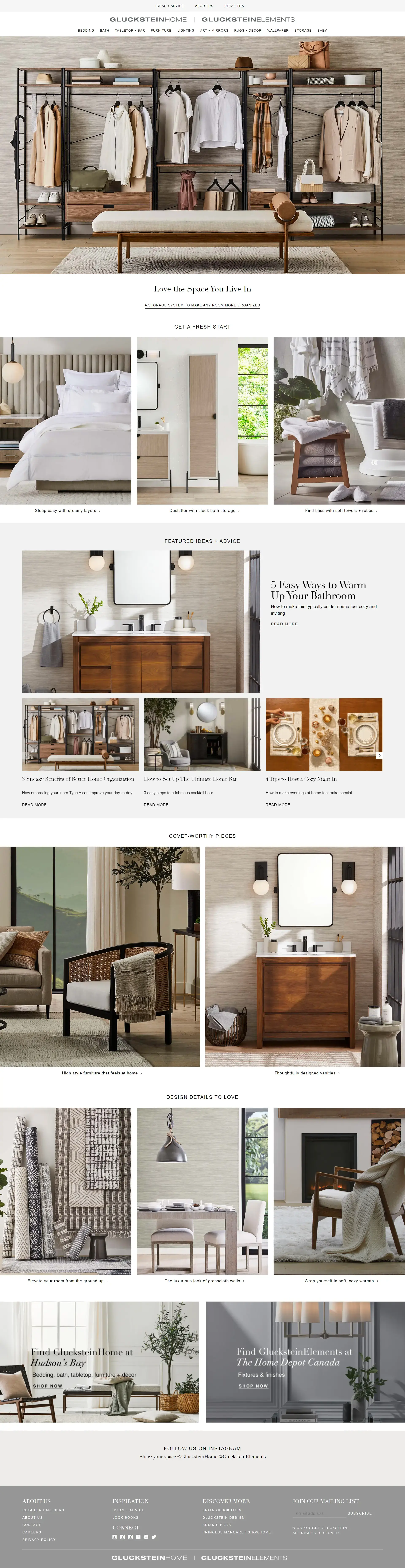 Gluck Home, Website design by QuantraLoop