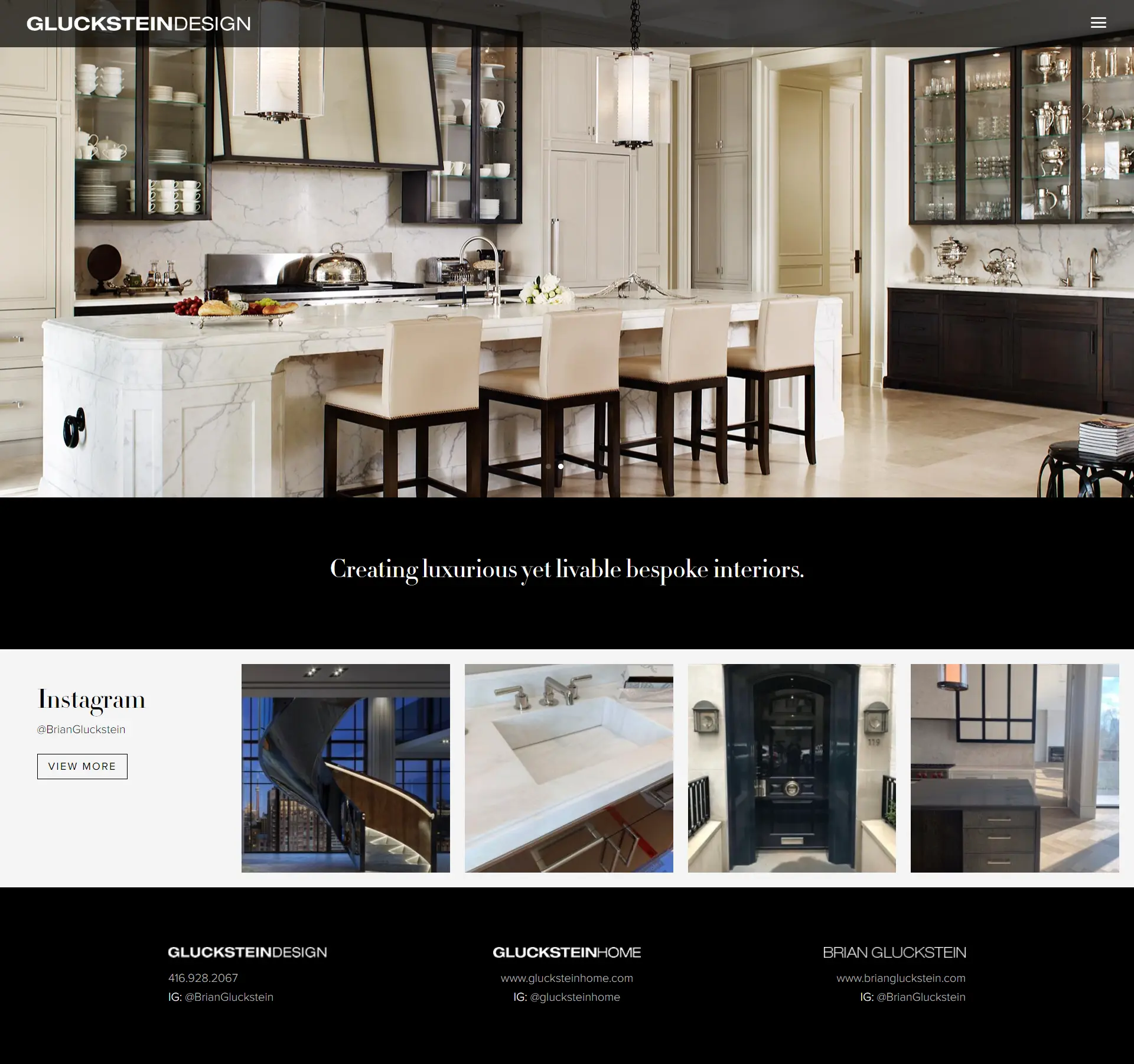 Gluck Design, Website design by QuantraLoop