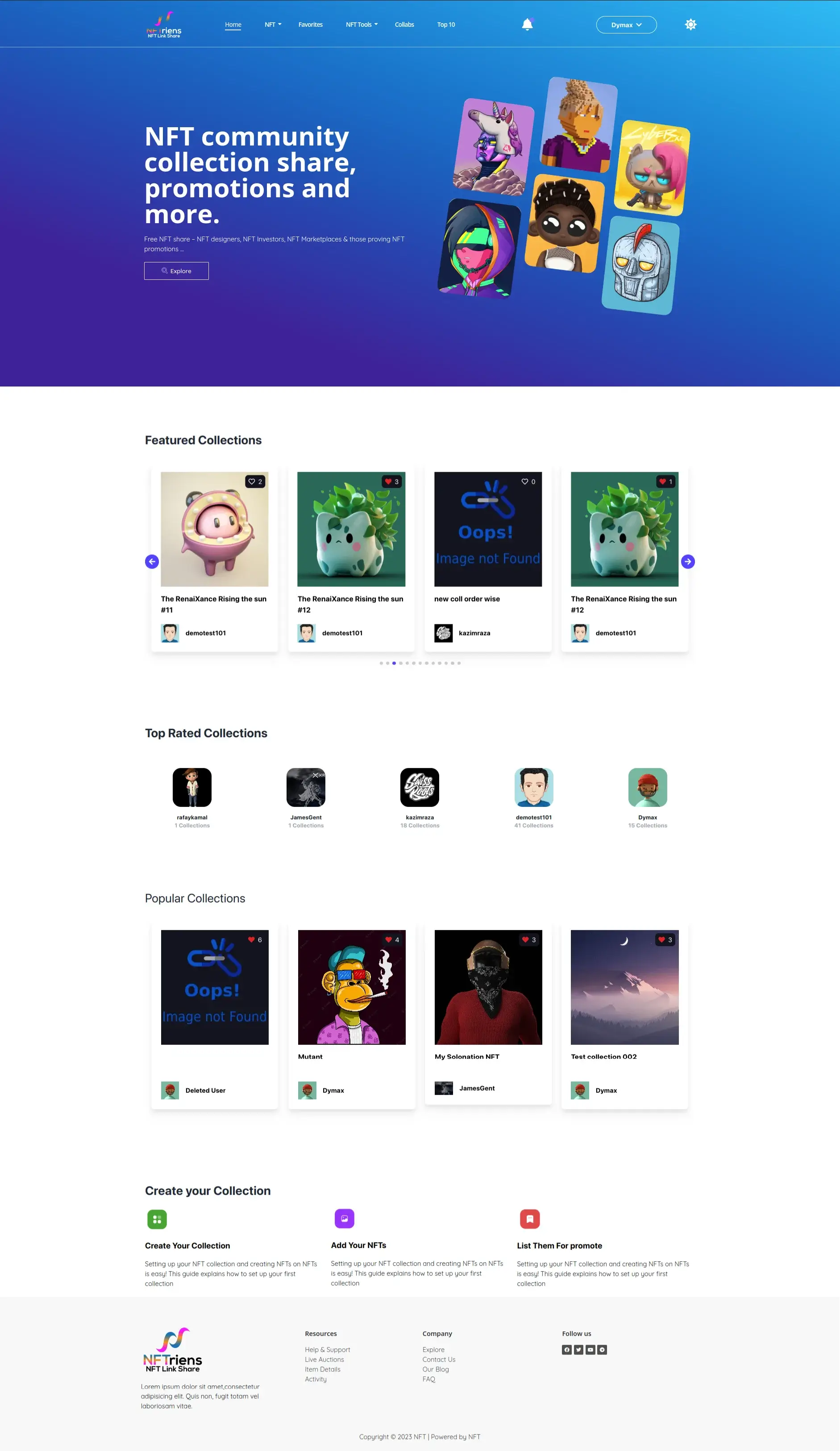 NFT Social, Website design by QuantraLoop